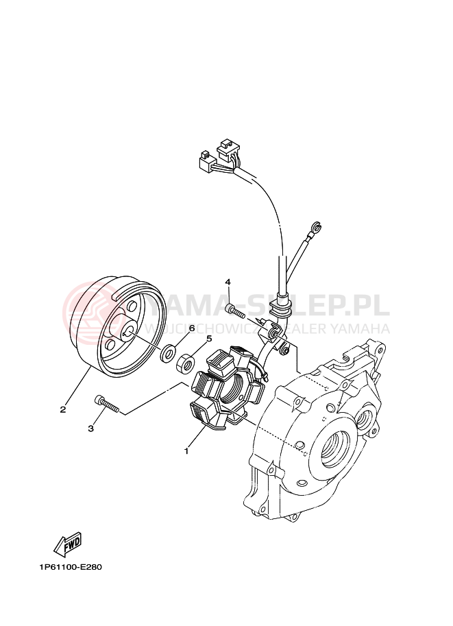Schemat "prądnica" do Yamaha TT-R50E
