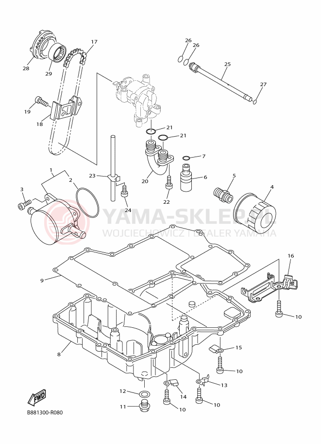Schemat "Chłodnica oleju" do Yamaha FJR1300A