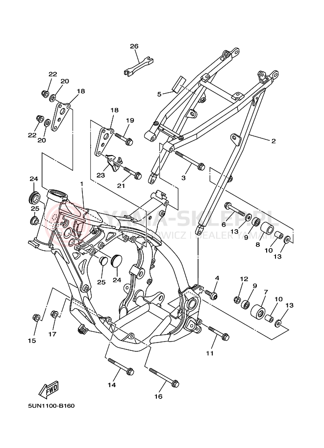 Schemat "rama" do Yamaha YZ125