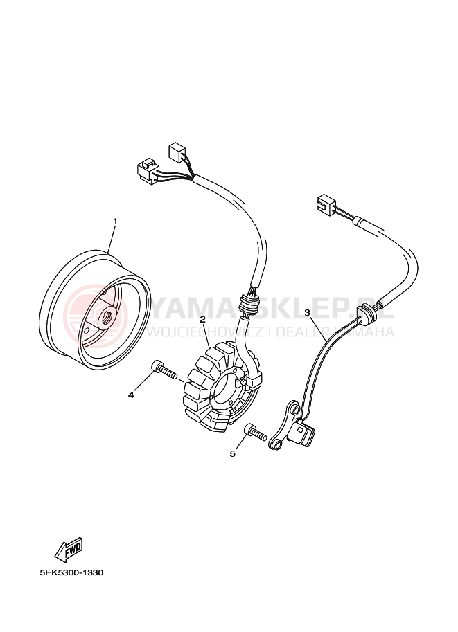 Schemat "prądnica" do Yamaha TW125