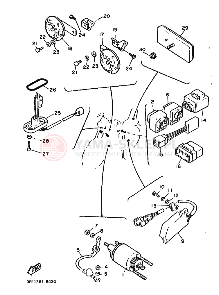 Schemat "układ elektryczny" do Yamaha XV1100 VIRAGO