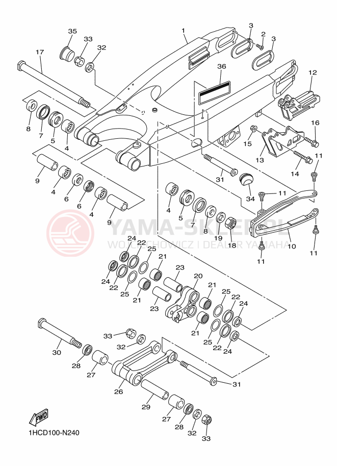 Schemat "wahacz" do Yamaha WR250F