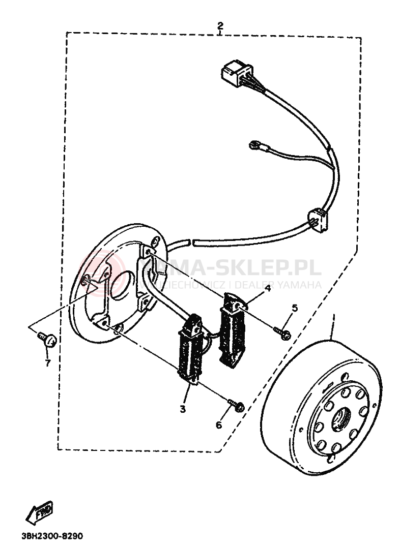 Schemat "prądnica" do Yamaha XT500