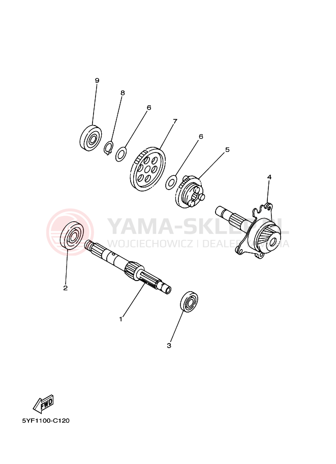 Schemat "Skrzynia biegów " do Yamaha YFM50