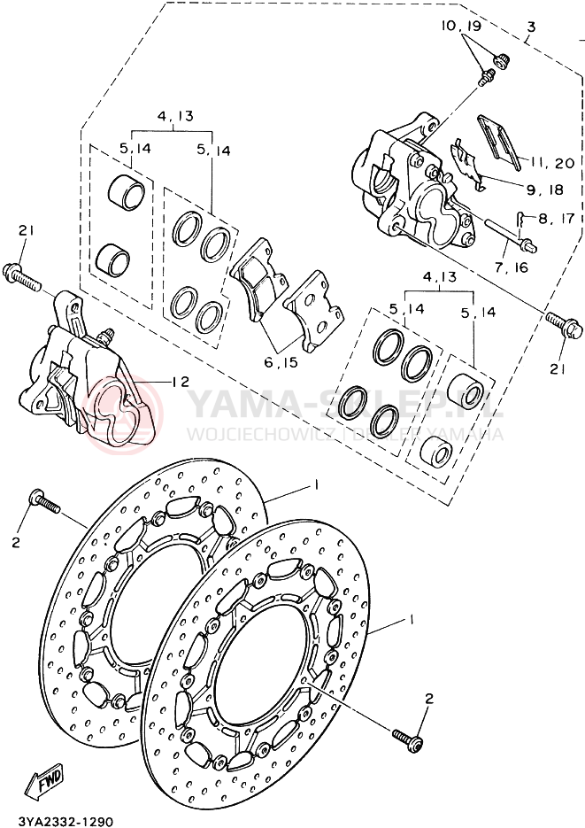 Schemat "Koło przód" do Yamaha FJ1200A