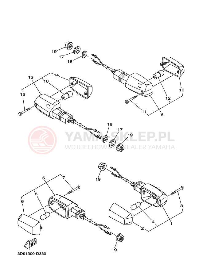 Schemat "kierunkowskazy" do Yamaha YBR125ED