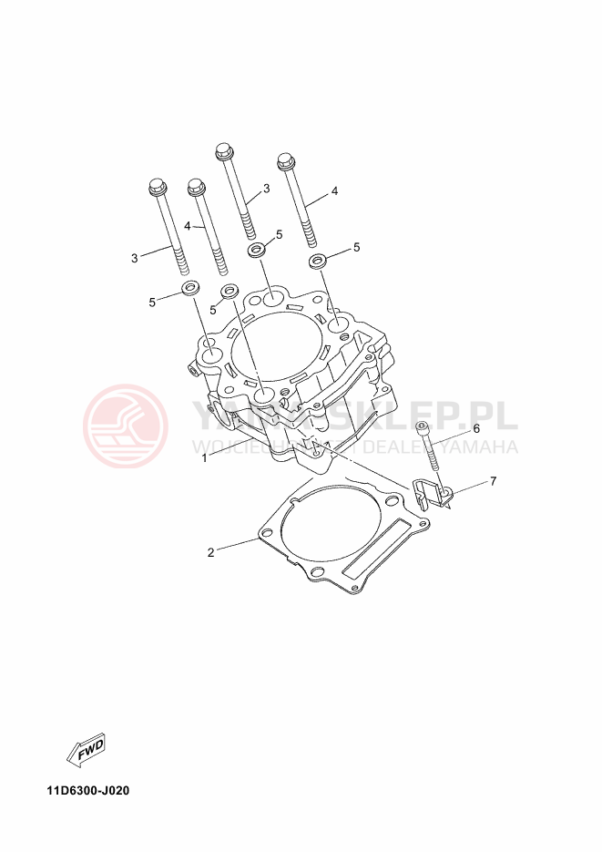Schemat "cylinder" do Yamaha XT660Z ABS