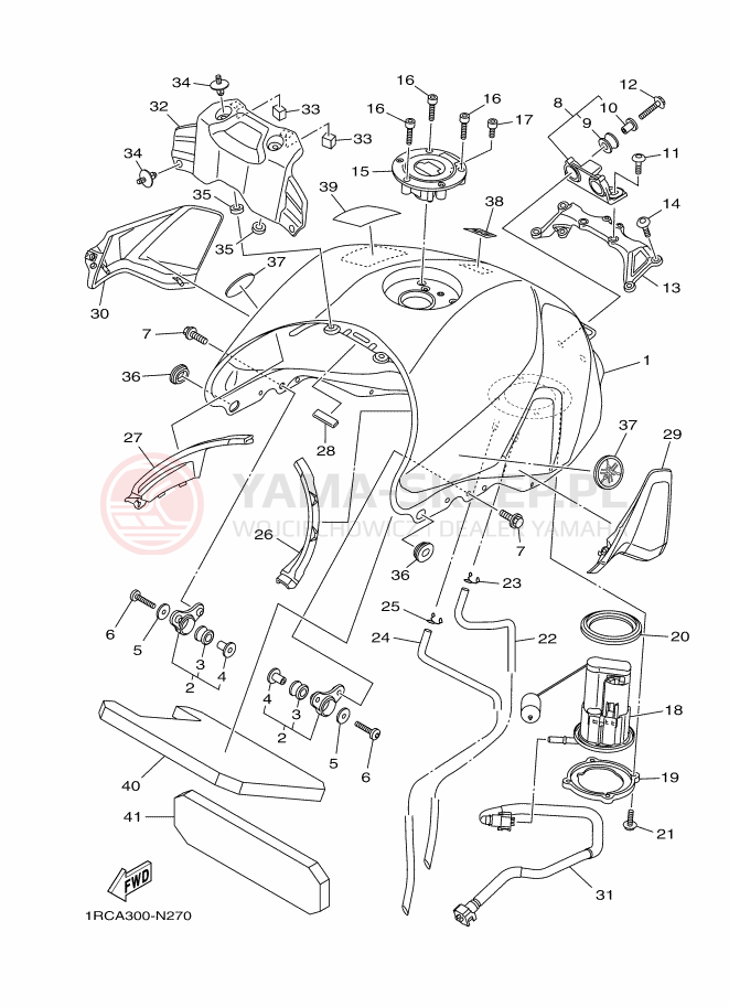 Schemat "zbiornik paliwa" do Yamaha MT-09