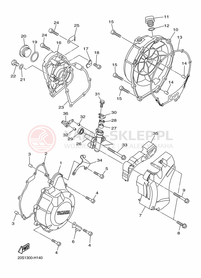 Schemat "Pokrywa silnika" do Yamaha DIVERSION