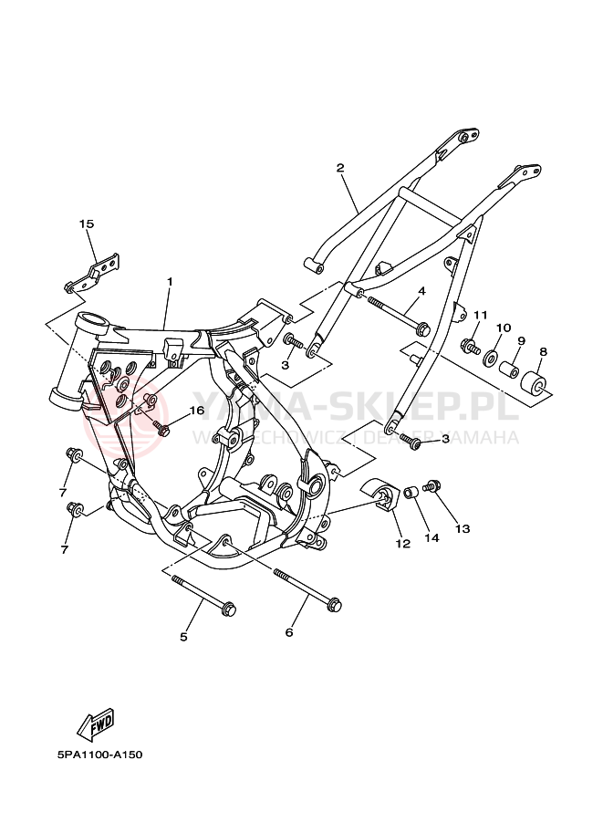 Schemat "rama" do Yamaha YZ85
