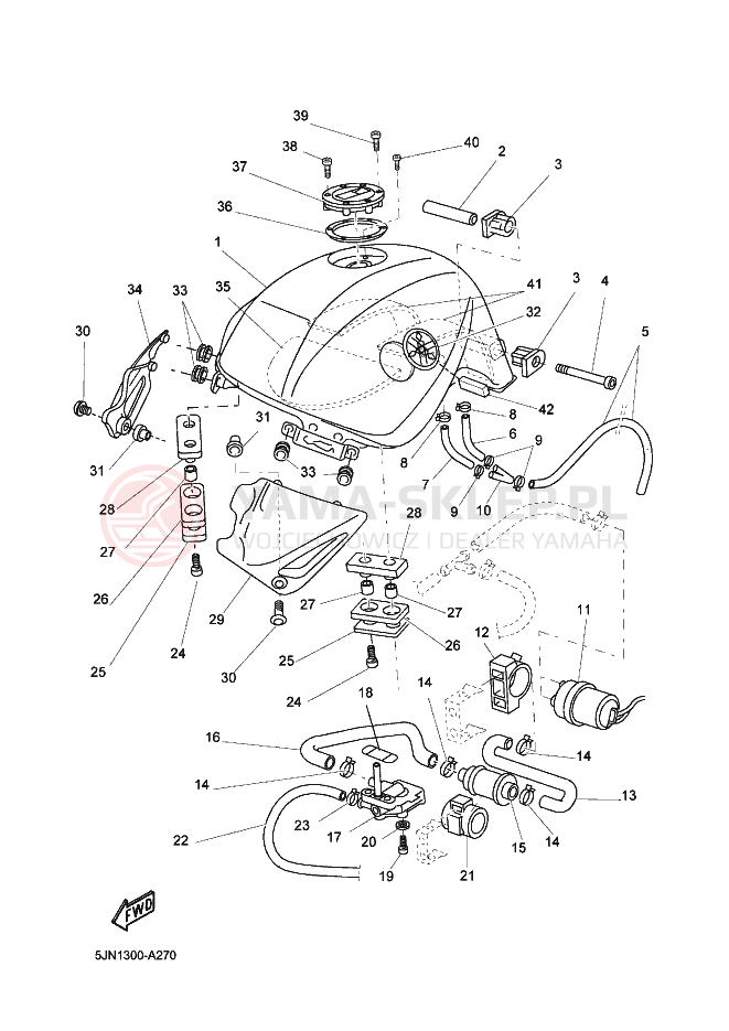 Schemat "zbiornik paliwa" do Yamaha BT1100