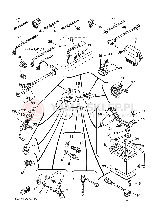 Schemat "układ elektryczny" do Yamaha YFM660RS