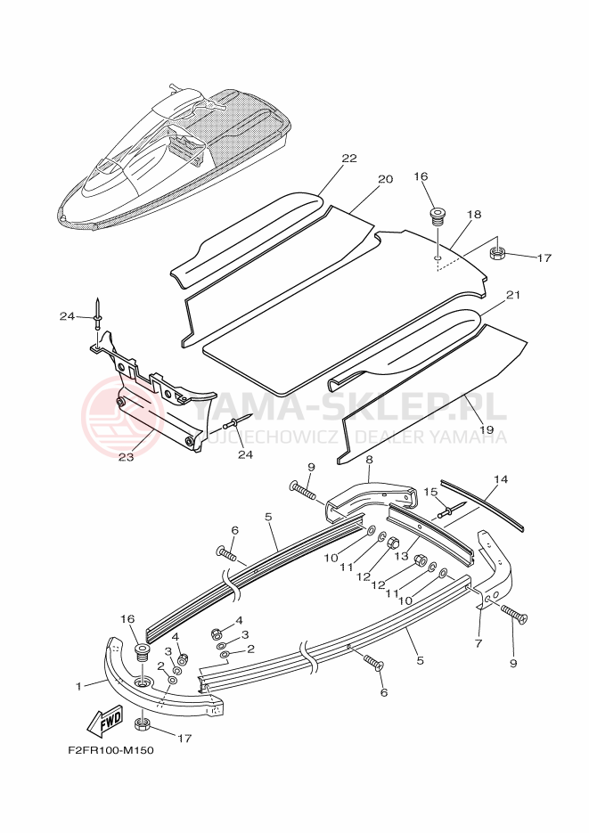 Schemat "GUNWALE - MAT" do Yamaha SUPERJET