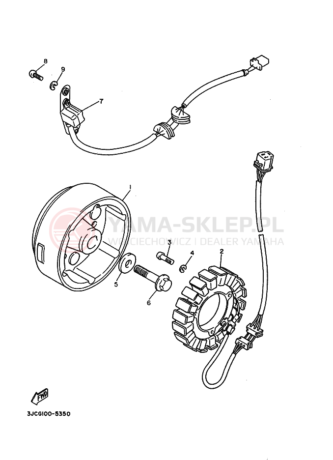 Schemat "prądnica" do Yamaha XV535S VIRAGO