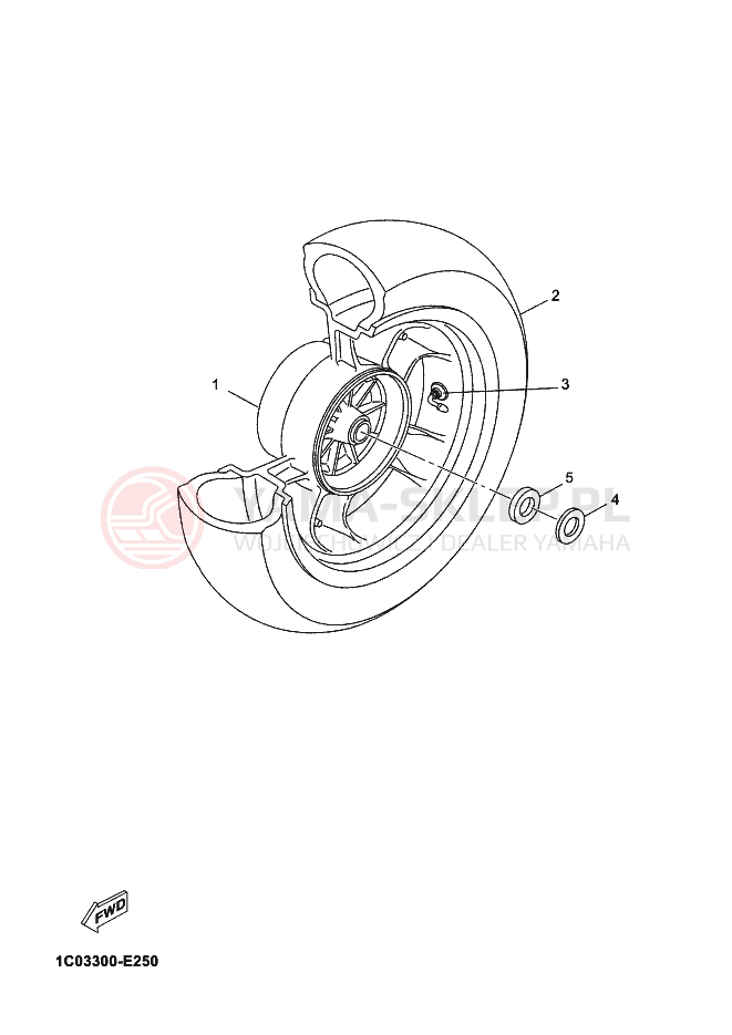 Schemat "Koło tył" do Yamaha X-MAX 250