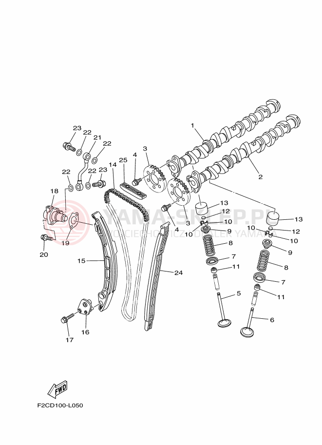 Schemat "zawory" do Yamaha GP1800R SVHO