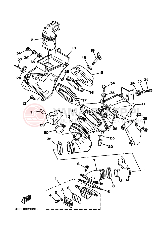 Schemat "Wtrysk paliwa" do Yamaha WR200R