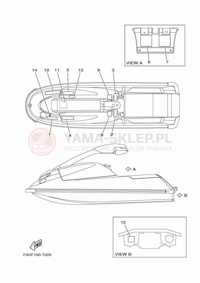 Schemat "naklejki" do Yamaha SUPERJET