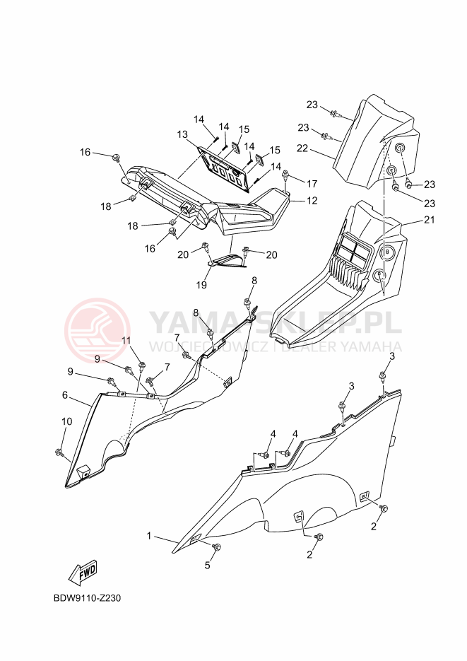 Schemat "Pokrywa boczna" do Yamaha YXZ1000R SS