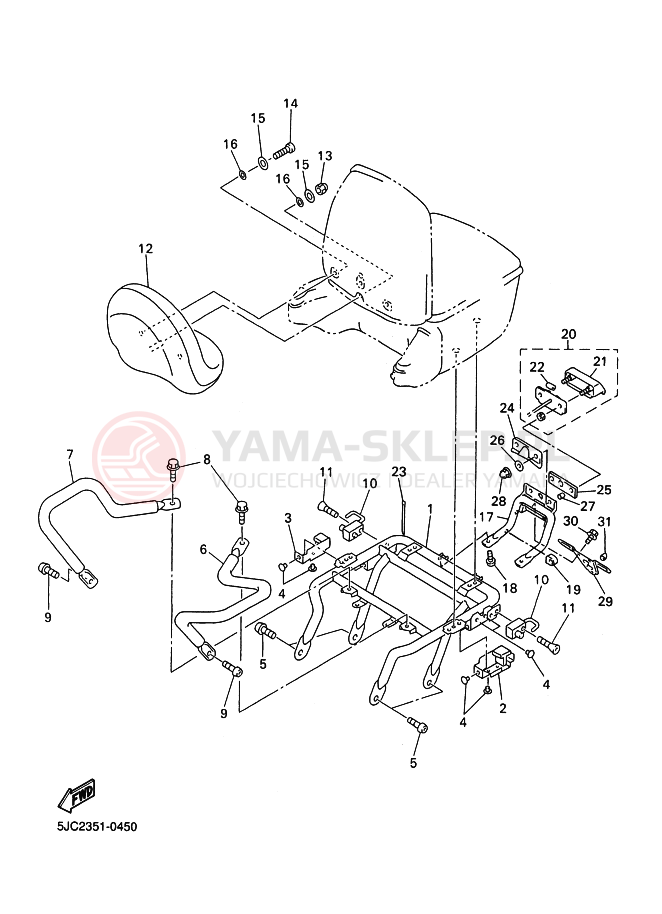 Schemat "WALIZKA PODRÓŻNA 2" do Yamaha XVZ13TF ROYALSTAR VENTURE