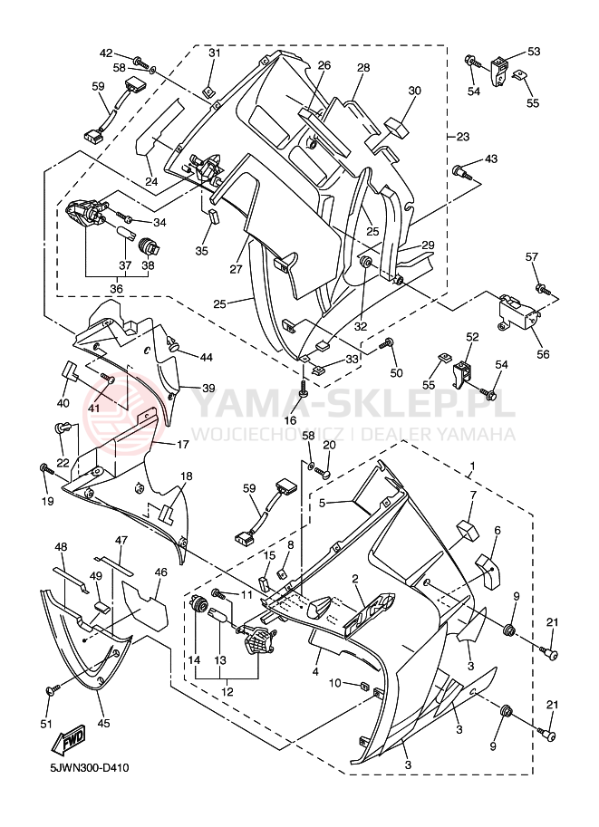 Schemat "POKRYWA SILNIKA 2" do Yamaha FJR1300