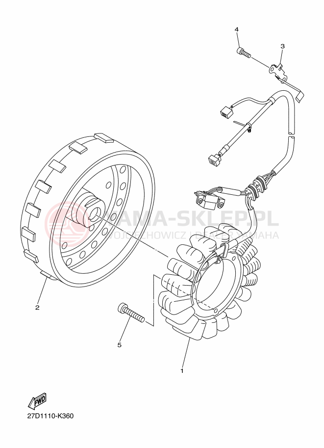 Schemat "alternator" do Yamaha XVS1300 CUSTOM