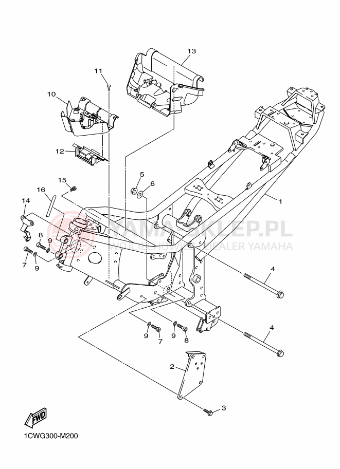 Schemat "rama" do Yamaha XJ6 DIVERSION F ABS