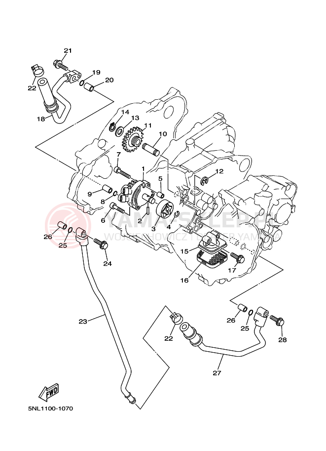 Schemat "Pompa olejowa" do Yamaha YZ250F