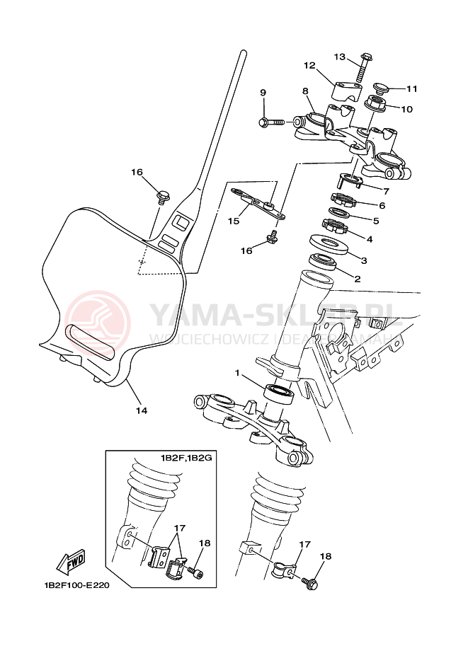 Schemat "Półki zawieszenia" do Yamaha TT-R125LWE