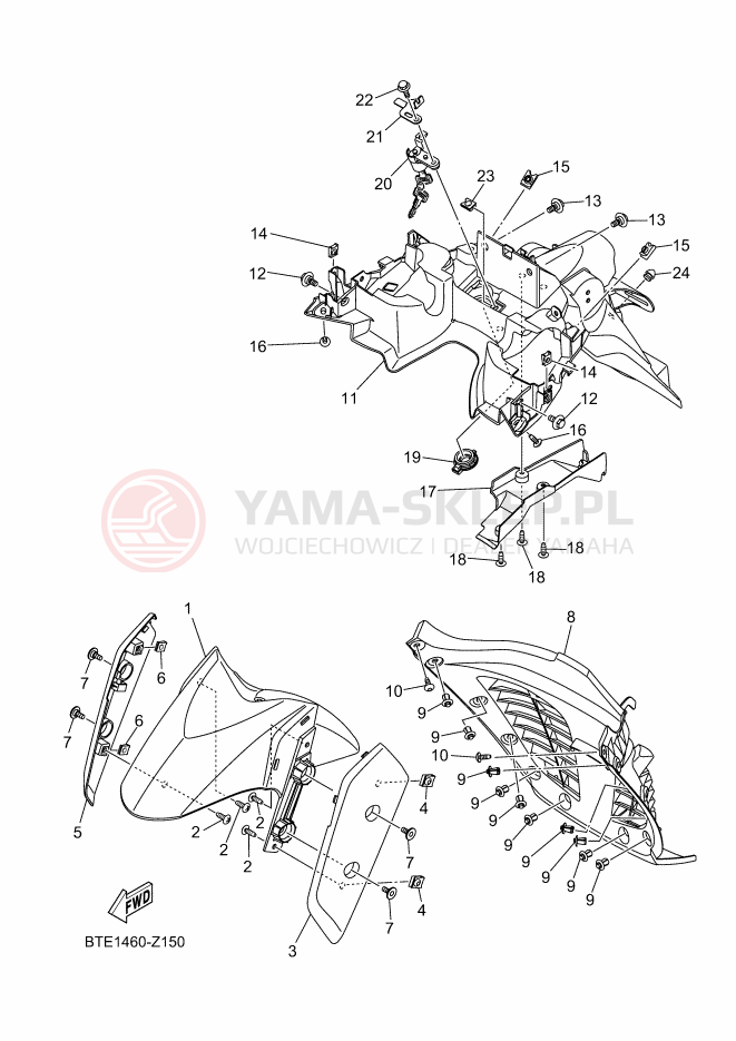 Schemat "błotnik" do Yamaha NMAX 125 TECH MAX