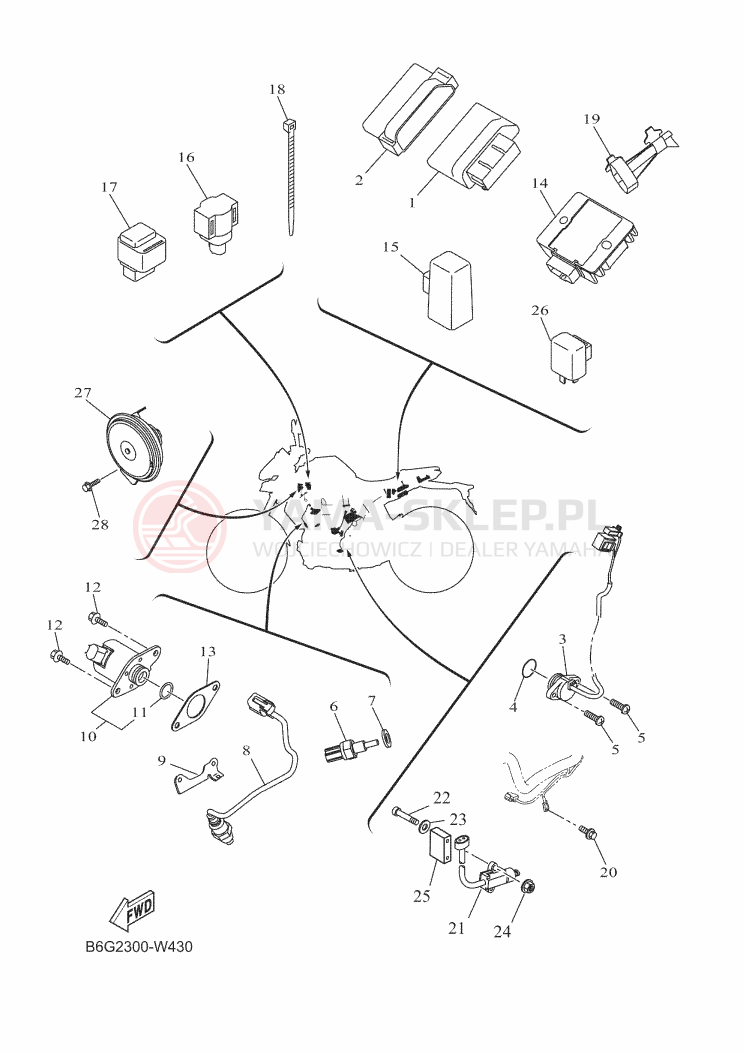 Schemat "układ elektryczny" do Yamaha MT125