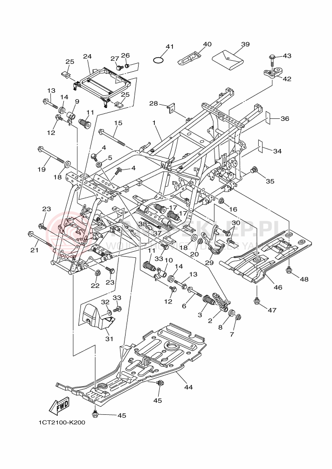 Schemat "rama" do Yamaha GRIZZLY 450