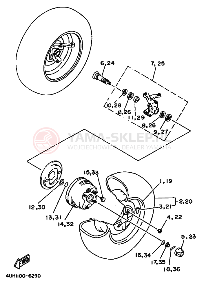 Schemat "Koło przód" do Yamaha BIG BEAR 350