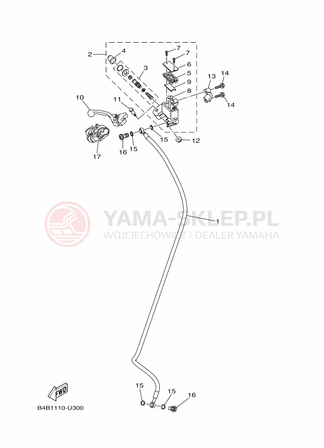 Schemat "Pompa hamulcowa przednia" do Yamaha YZ85LW YZ85