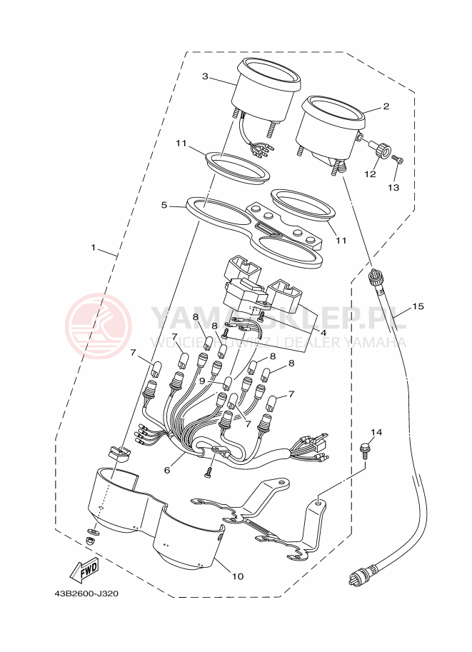 Schemat "licznik" do Yamaha YBR125EGS