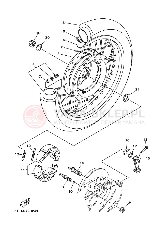Schemat "Koło tył" do Yamaha AL115C MIO