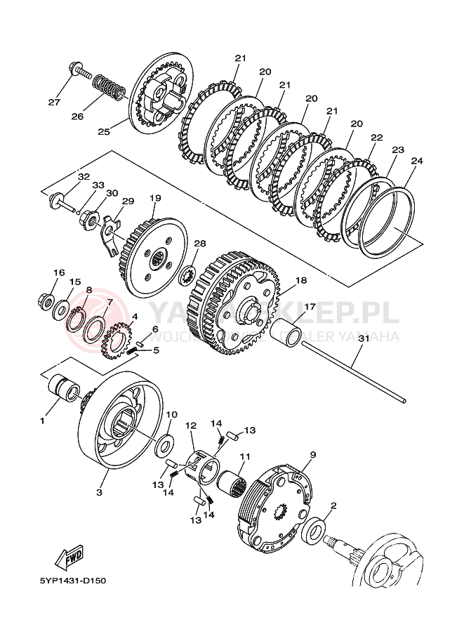 Schemat "sprzęgło" do Yamaha CRYPTON X
