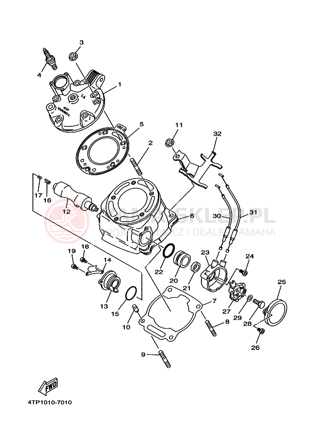 Schemat "cylinder" do Yamaha DT230 LANZA