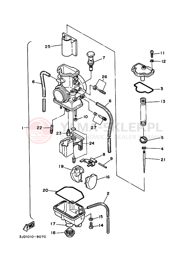 Schemat "Gaźnik" do Yamaha YZ125