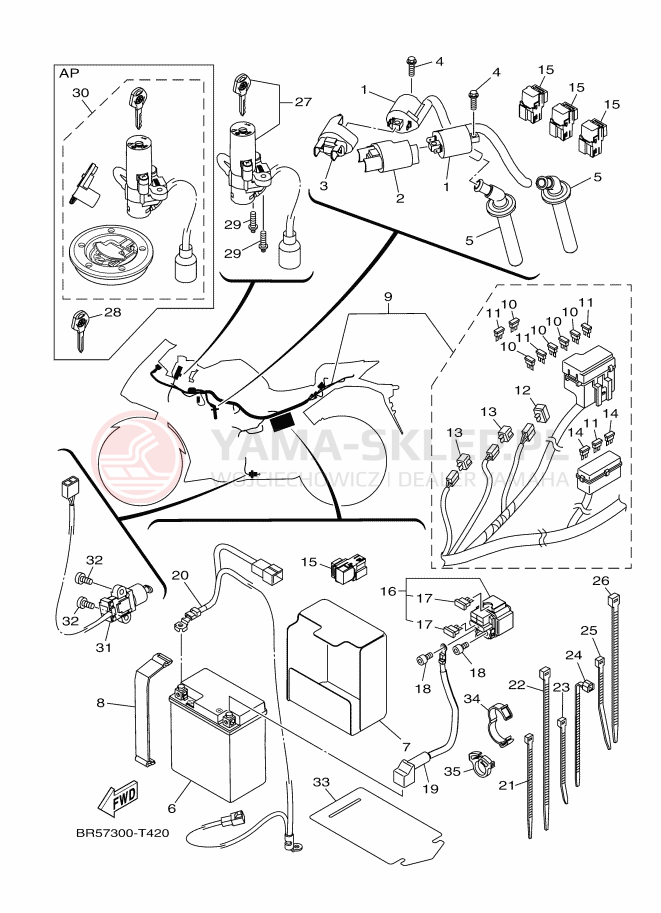 Schemat "układ elektryczny" do Yamaha YZF-R3