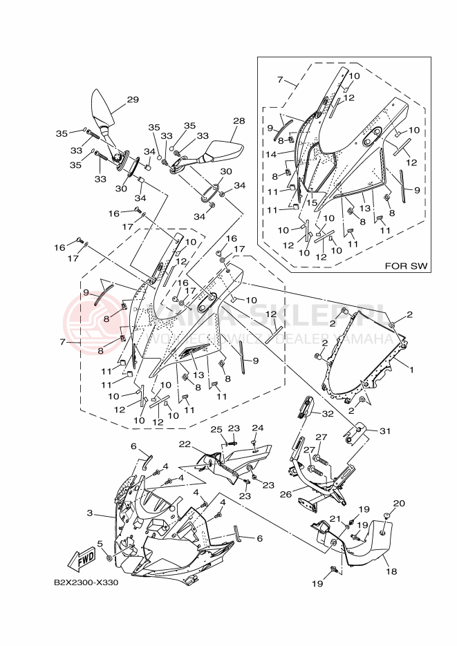 Schemat "Szyba" do Yamaha YZF-R3