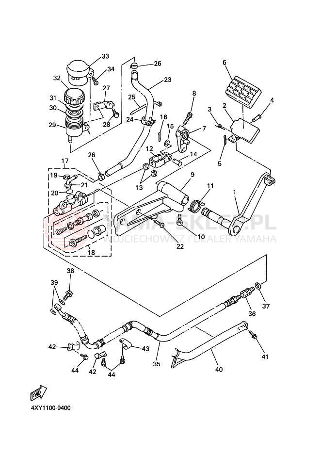 Schemat "Pompa hamulcowa tył" do Yamaha XVZ13TF ROYALSTAR VENTURE