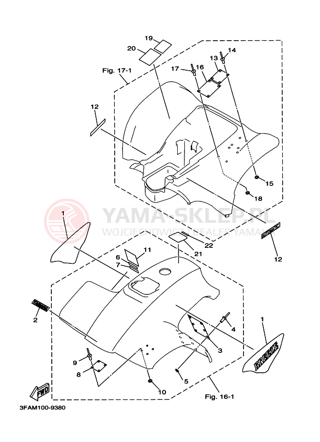 Schemat "naklejki" do Yamaha BREEZE