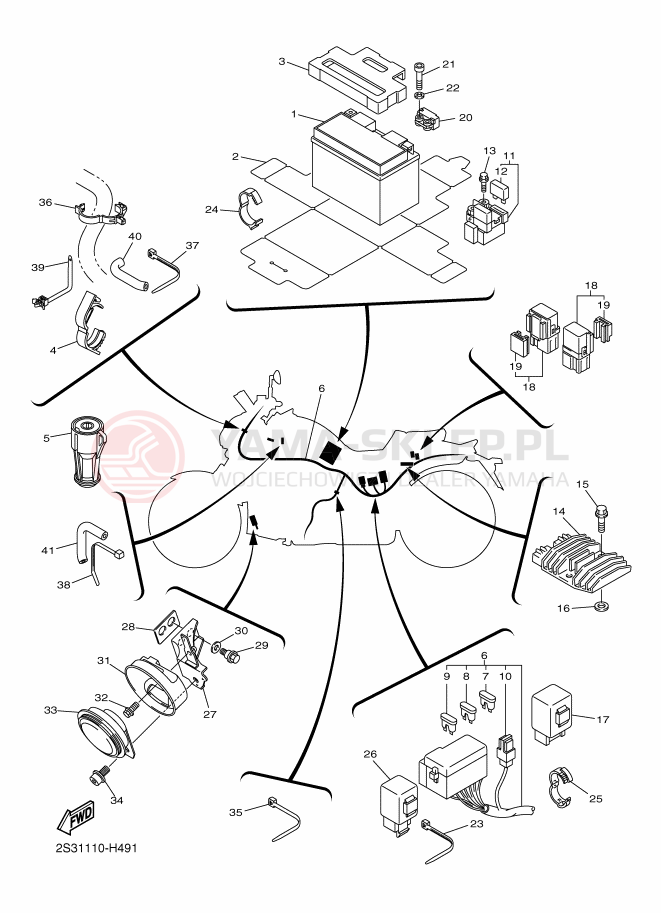 Schemat "układ elektryczny" do Yamaha VMAX