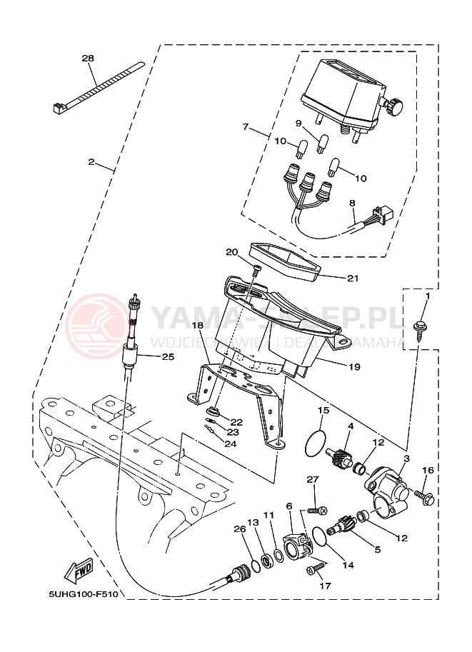 Schemat "licznik" do Yamaha GRIZZLY