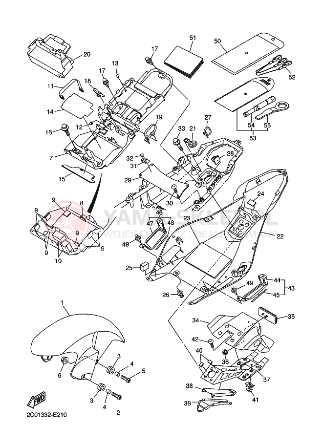 Schemat "błotnik" do Yamaha YZF-R6