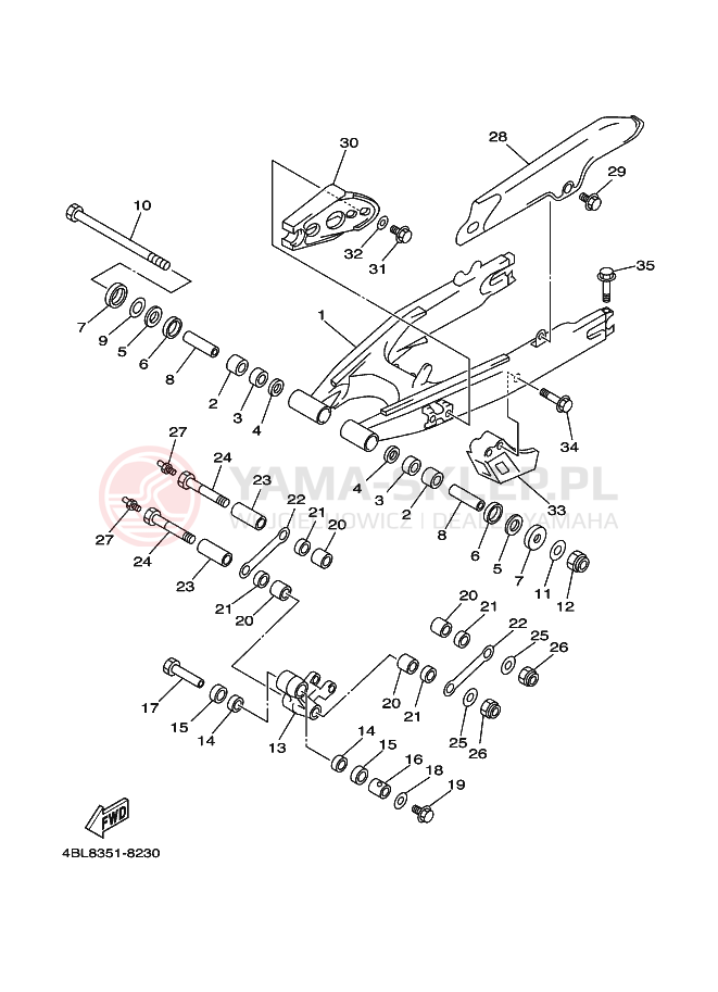 Schemat "wahacz" do Yamaha DT125R