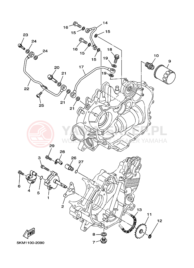 Schemat "Pompa olejowa" do Yamaha GRIZZLY