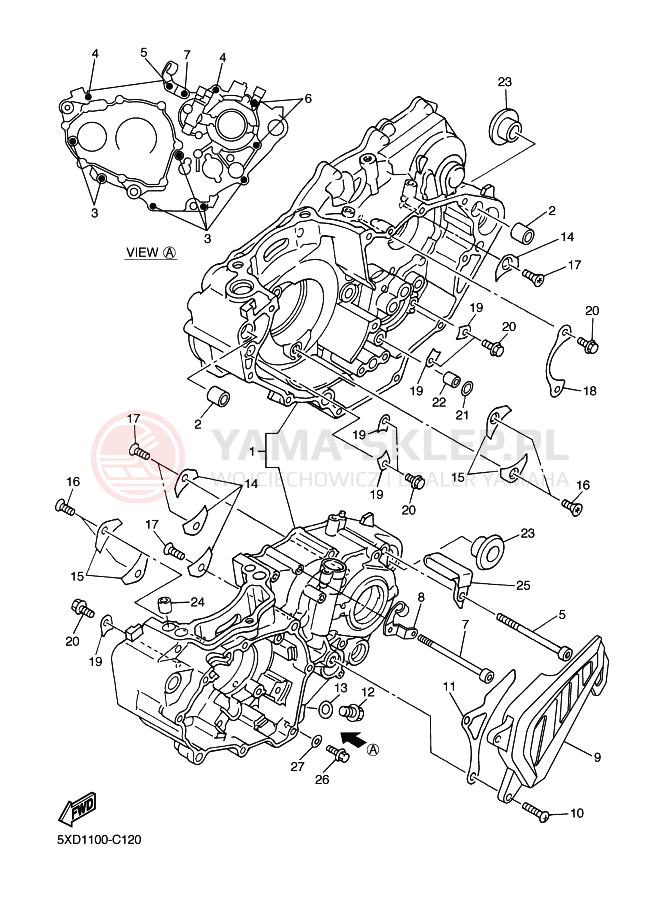 Schemat "Obudowa silnika" do Yamaha YZ450F