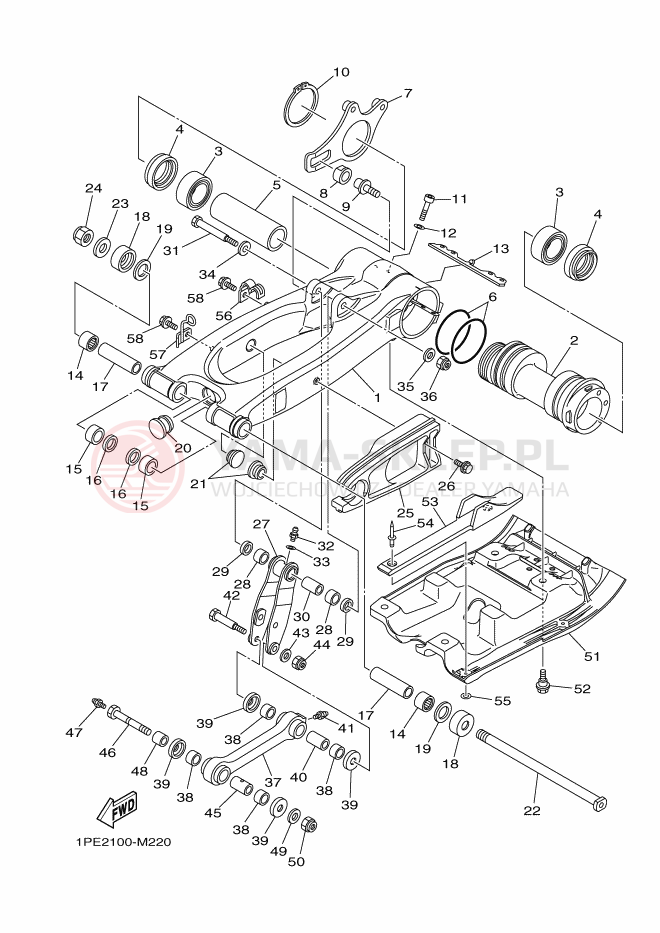 Schemat "wahacz" do Yamaha YFM700R